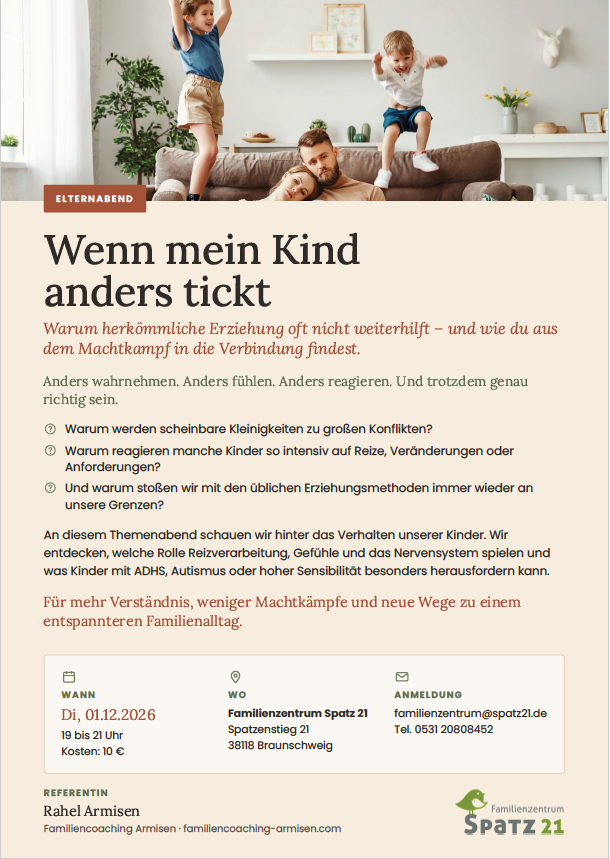 “Wenn mein Kind anders tickt” Elternabend